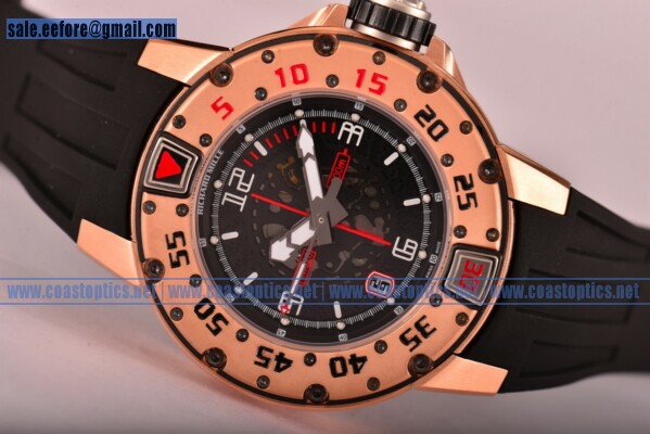 Richard Mille RM028 Watch Rose Gold Perfect Replica Black Rubber